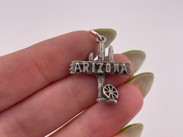 sterling silver Arizona cactus pendant