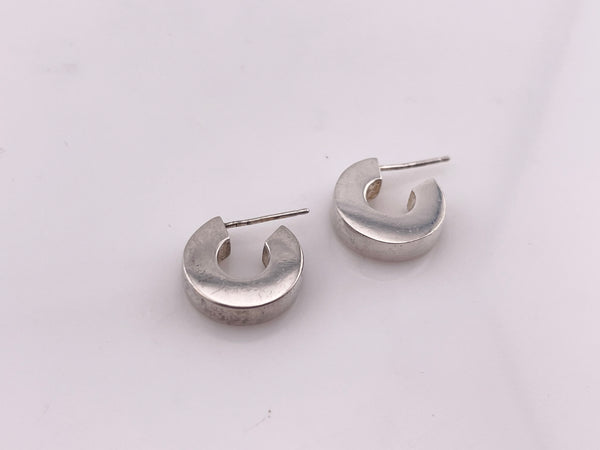 sterling silver chunky 5/8" post hoop earrings