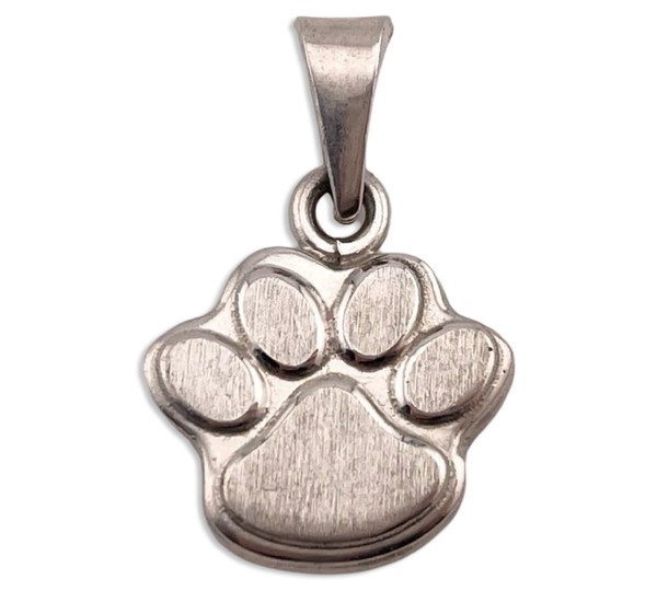 sterling silver dog paw pendant