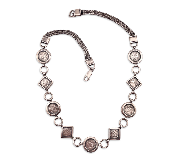 sterling silver 17-3/4" artisan textured necklace