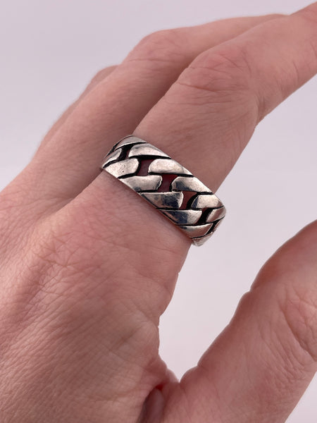 size 11.75 sterling silver chain style band ring