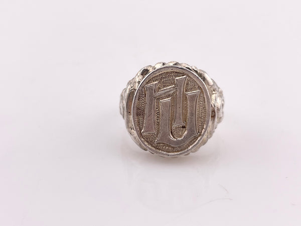 size 10.25 900 silver 'HU' signet ring