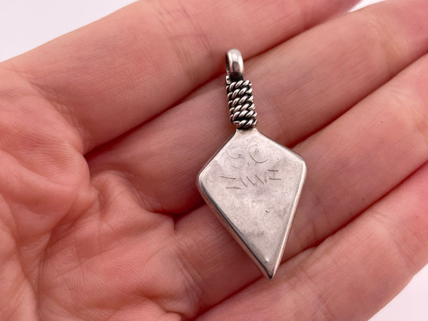 sterling silver multi-stone inlay pendant