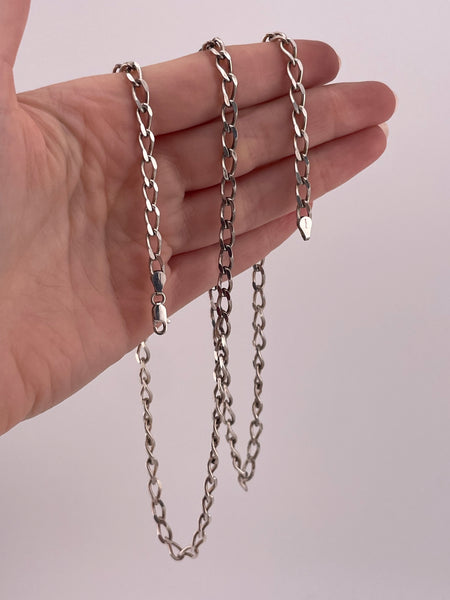 sterling silver 30" chain link necklace