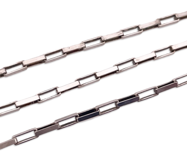 sterling silver 18" rectangle link chain necklace