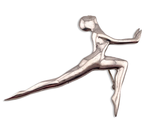 sterling silver dancer brooch