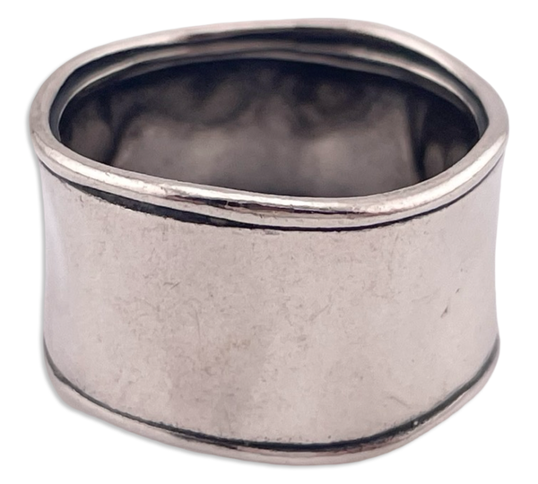 size 10.5 sterling silver Silpada organic stoneless wide band ring