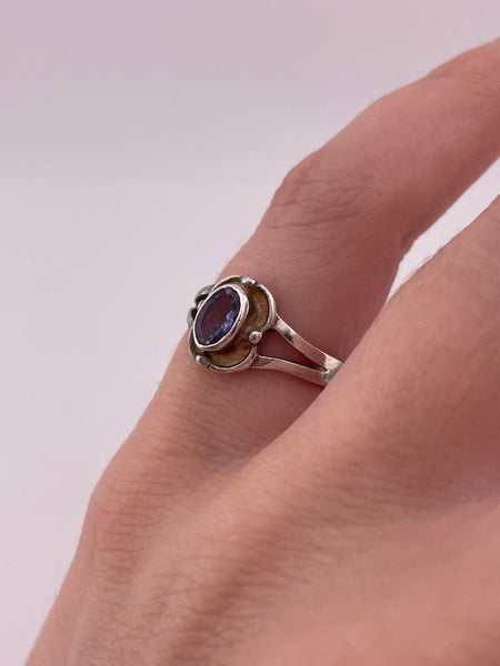 size 5 sterling silver faceted iolite ring