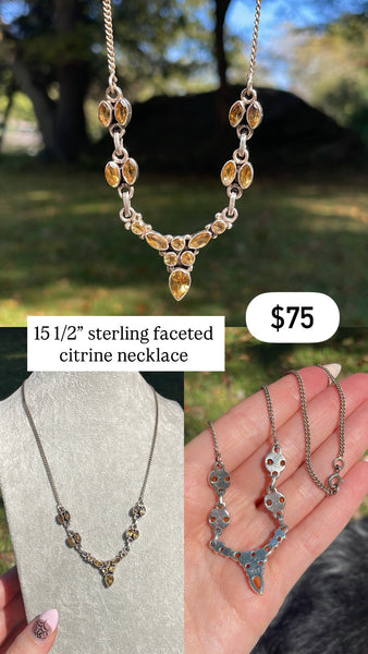 RESERVED PRIVATE LISTING -- sterling silver citrine necklace A14