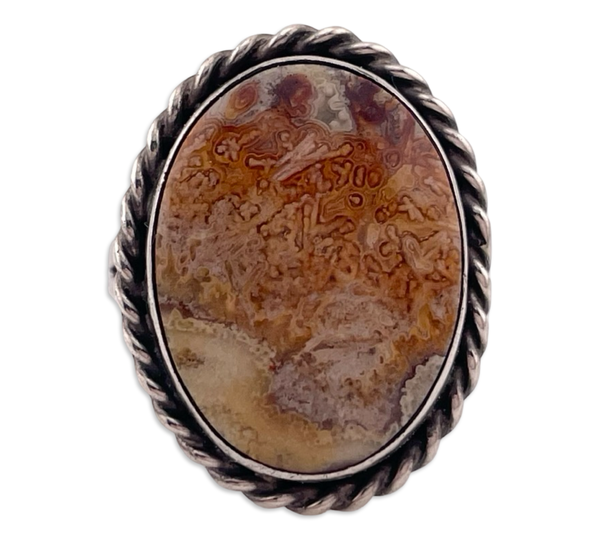 size 7.25 sterling silver agate ring