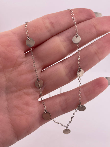 sterling silver delicate circle charm necklace
