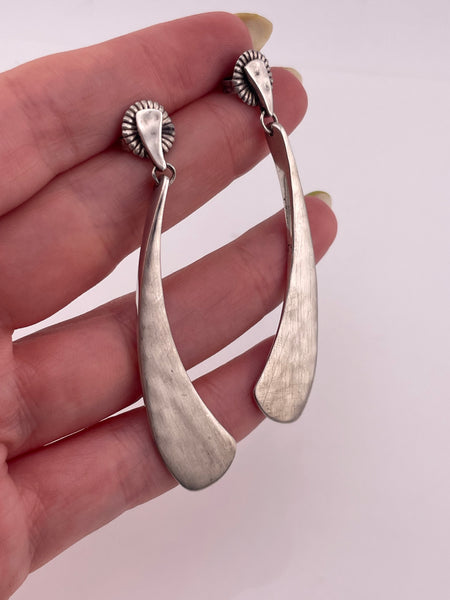 sterling silver Robert Lee Morris RLM Studio stoneless hammered matte finish post dangle earrings