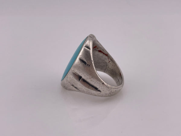 size 8 sterling silver very worn turquoise ring