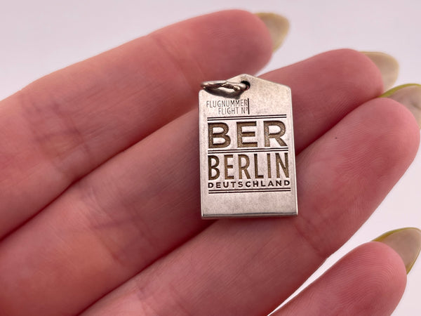 sterling silver Berlin luggage tag pendant