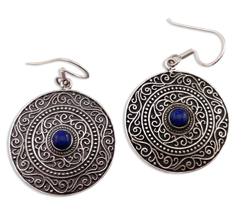 sterling silver lapis dangle earrings