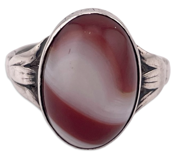 size 7 sterling silver agate ring