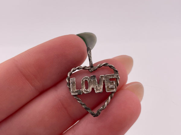 sterling silver "LOVE" heart pendant