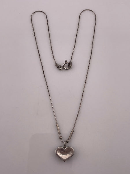 sterling silver 17 1/4" heart necklace