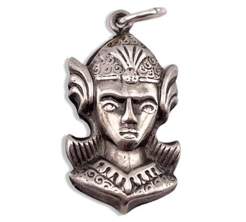 sterling silver double sided warrior pendant