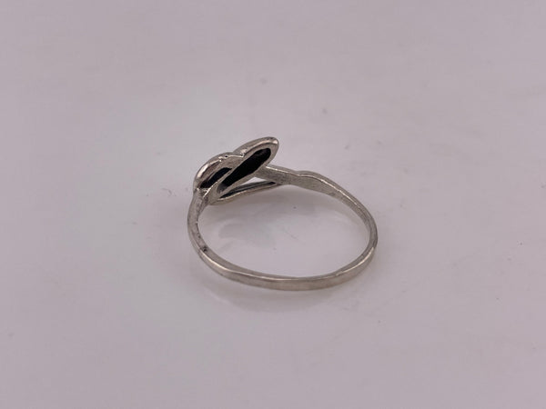 size 9.25 sterling silver snake black resin dot ring