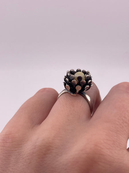 size 6.5 sterling silver Beau abstract plastic adjustable band ring