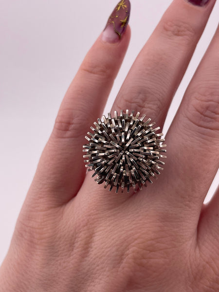 size 6.75 sterling silver Mexican funky stoneless ring