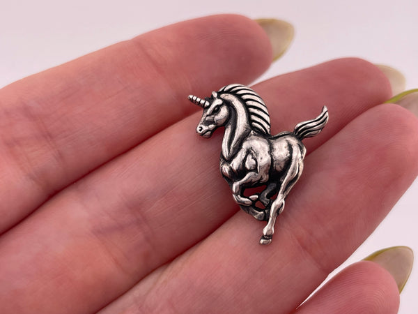 sterling silver unicorn pendant