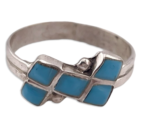 size 7.5 sterling silver turquoise ring