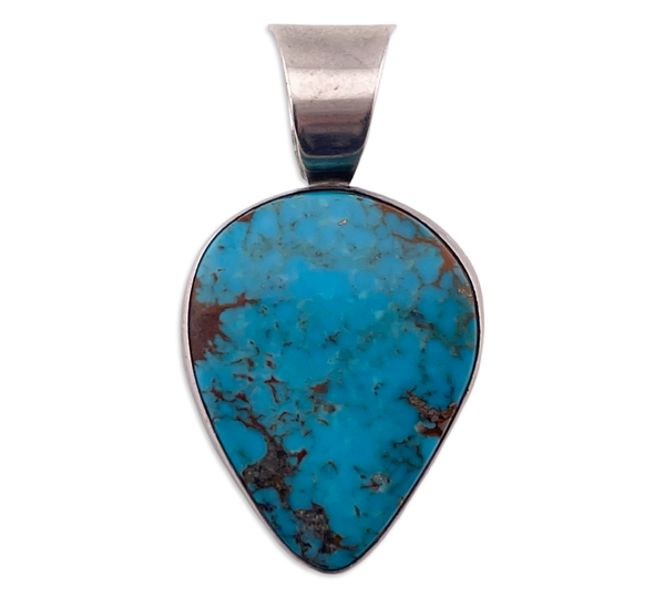 sterling silver tear-drop turquoise pendant