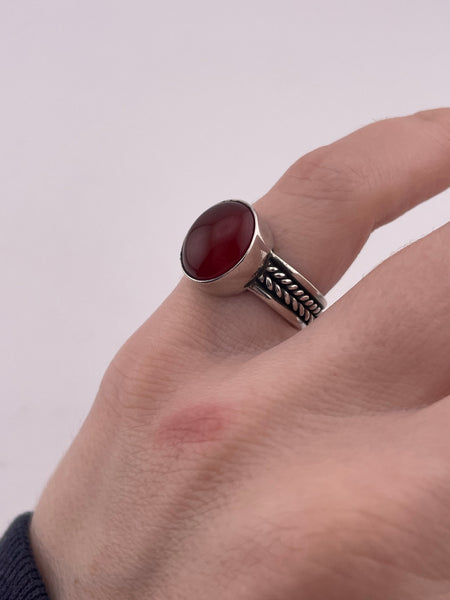 size 5.5 sterling silver carnelian ring