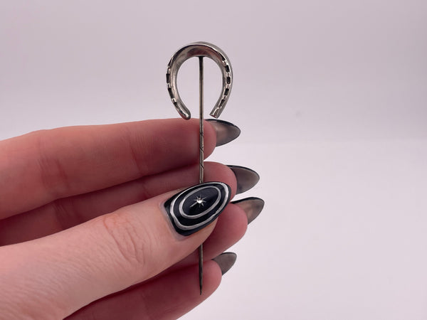 800 silver horseshoe stick pin