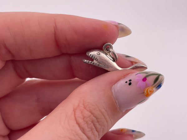 sterling silver whale pendant
