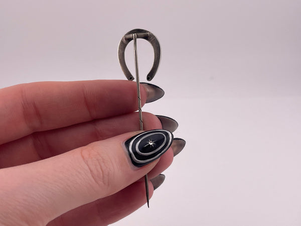 800 silver horseshoe stick pin