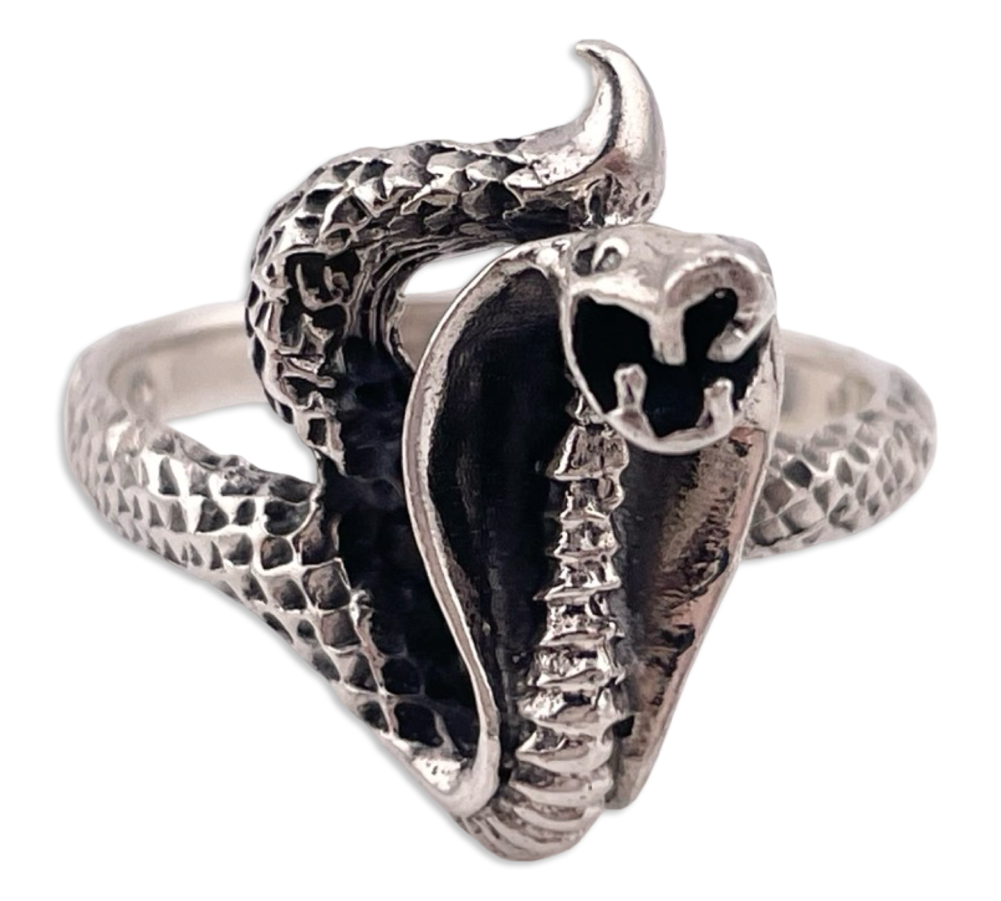 size 13 sterling silver cobra snake ring