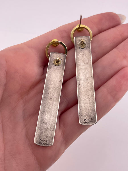 sterling silver & gold wash artisan pearl textured post earrings