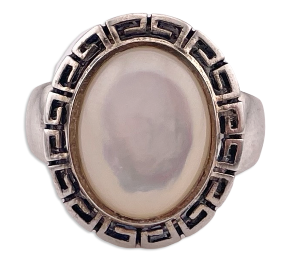 size 6.25 sterling silver mother of pearl ring