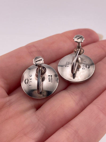 sterling silver Georg Jensen 136 stoneless concave screw-back earrings