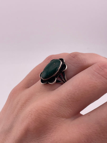 size 6 sterling silver green turquoise ring