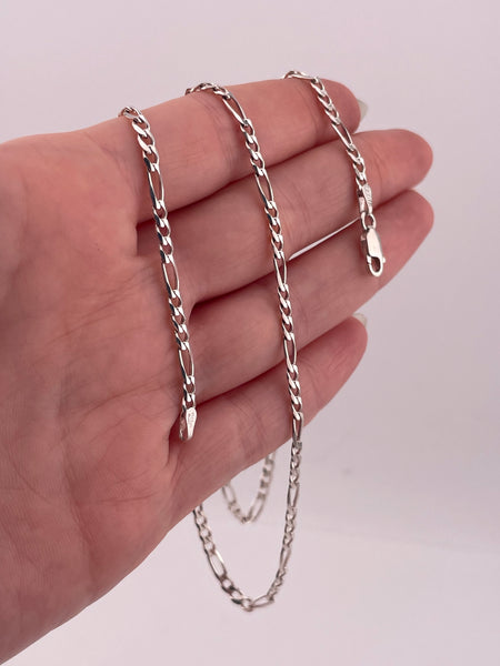 sterling silver 21-3/4" figaro chain link necklace