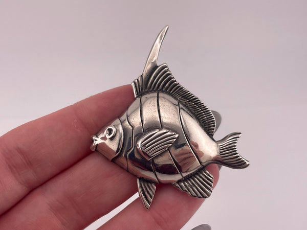 sterling silver pressed angel fish brooch pin