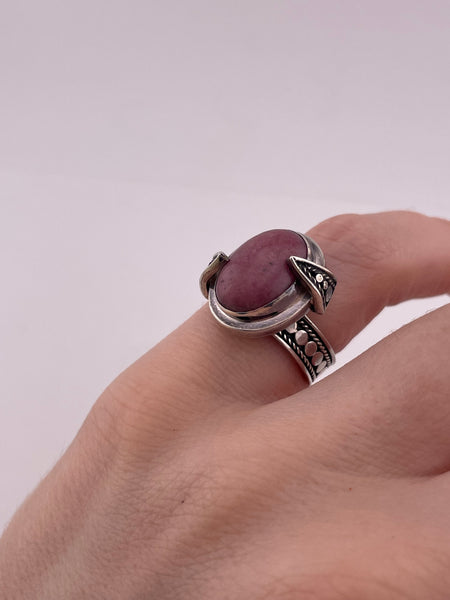 size 5 sterling silver rhodochrosite ring