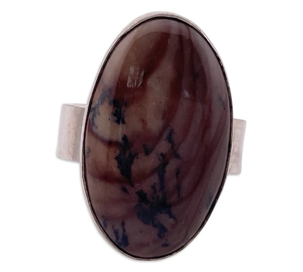 size 9 sterling silver jasper ring ***AS IS***