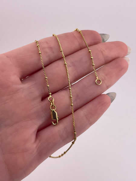 sterling silver gold plated 18" triple ball spacer necklace