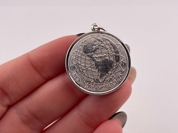 sterling silver 1964-1965 New York World's Fair unisphere pendant