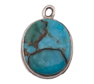 sterling silver stabilized turquoise pendant