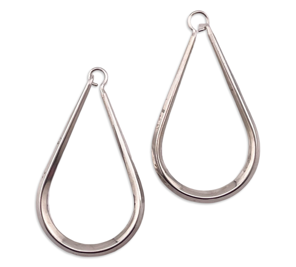 sterling silver Ed Levin stoneless teardrop post earrings