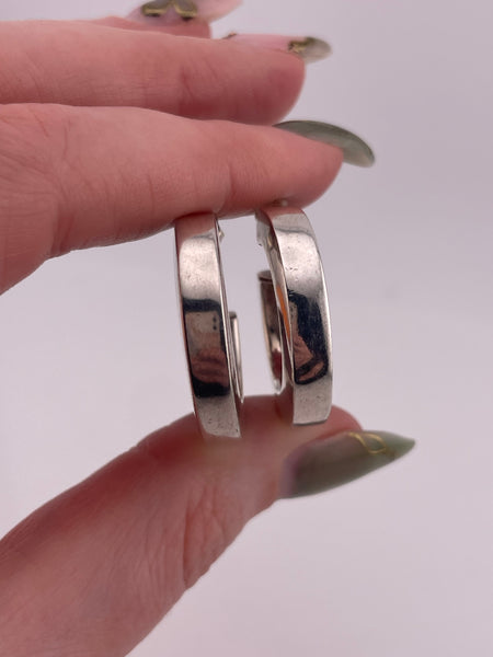 sterling silver 1" partial hoop earrings