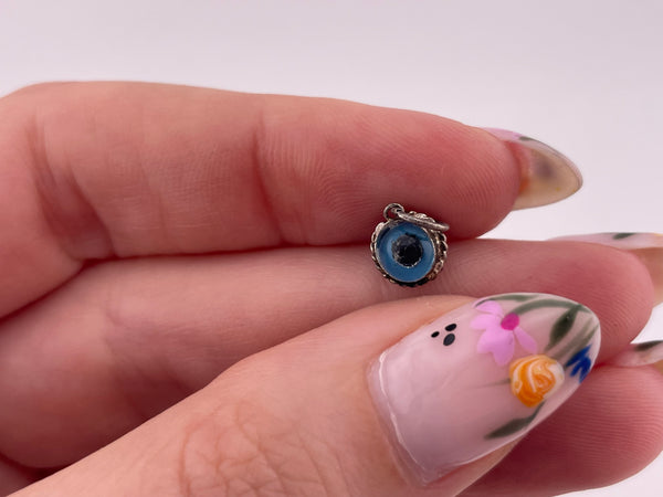 sterling silver tiny evil all seeing eye pendant