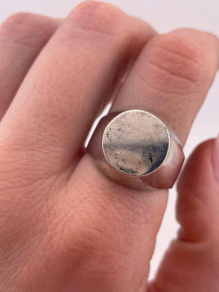 size 10 sterling silver stoneless signet ring