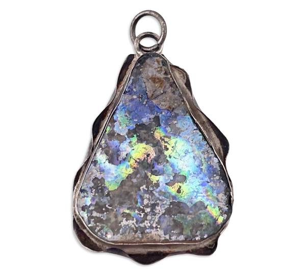 sterling silver Roman glass pendant